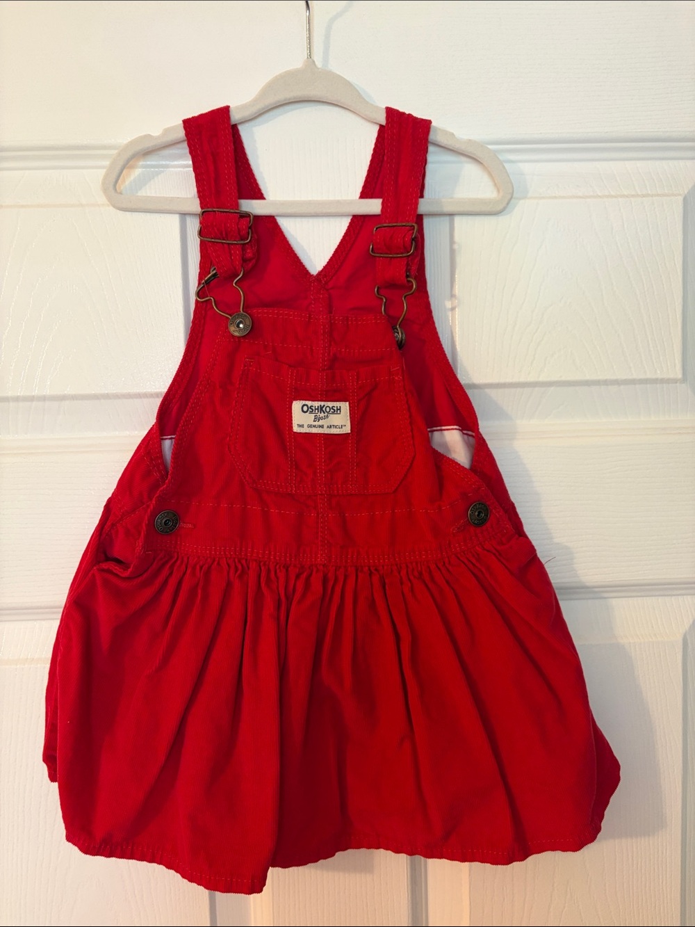 OshKosh B'gosh Bright Red Corduroy Overall Skirt